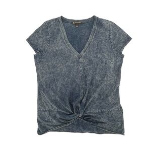 INC International Concepts Blue Short Sleeve V-Neck T-Shirt Size Med Women’s